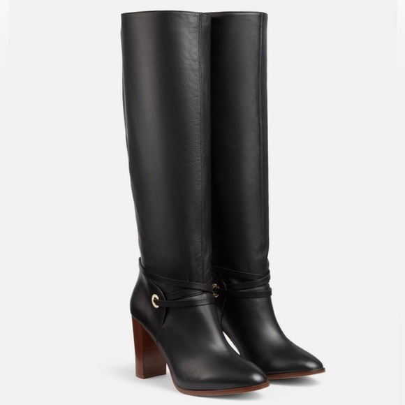 L.K. Bennett Shelby leather knee-high boot in black